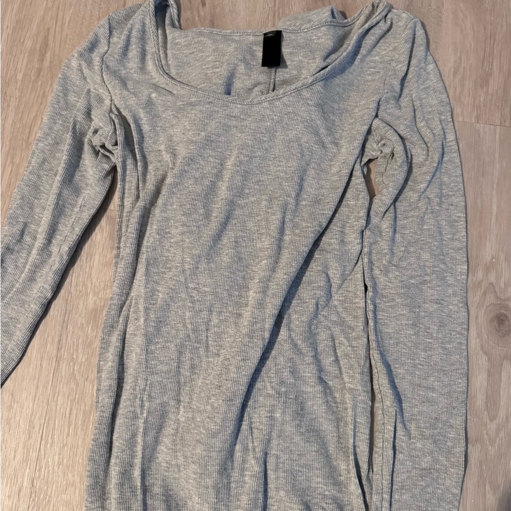 Gray Long Sleeve Dress